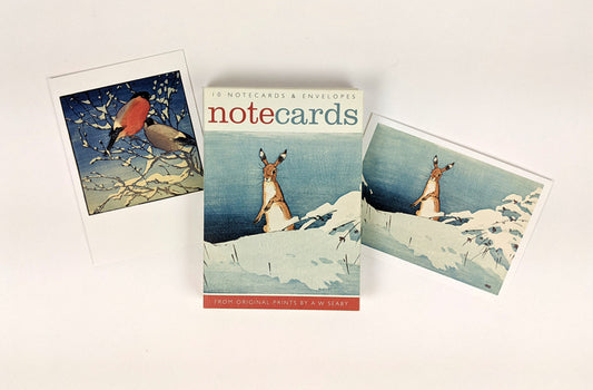 Winter Notecards - Hare in Snow/Bullfinches