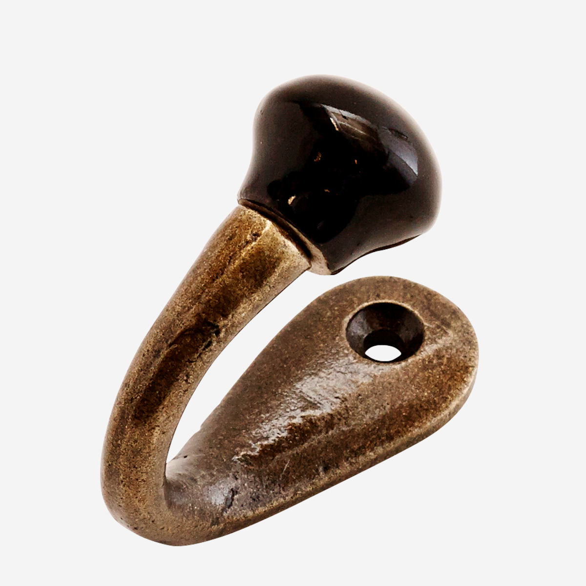 Jagg Iron & Porcelain Hook Collection - Brass & Black