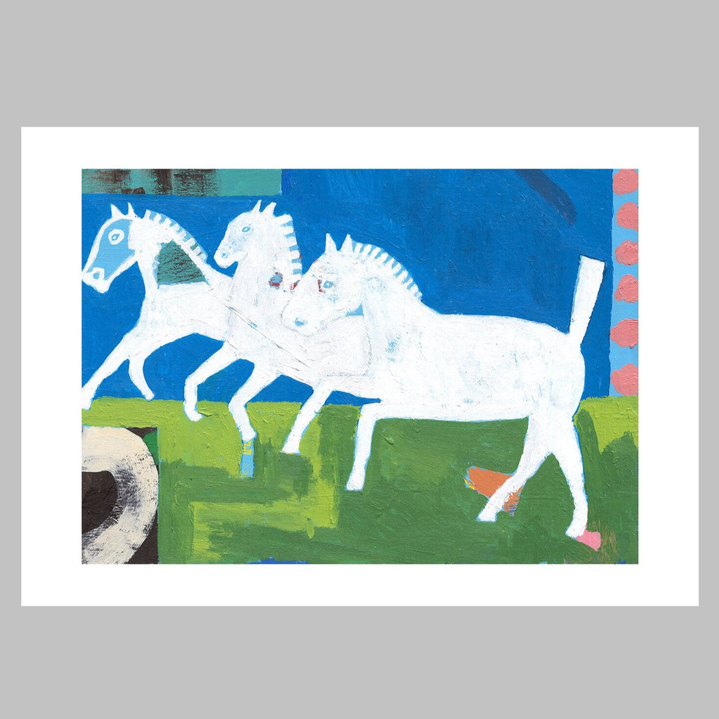 Three White Horses Print